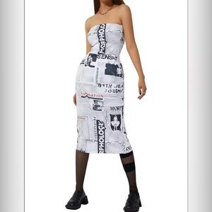 newspaper print dress